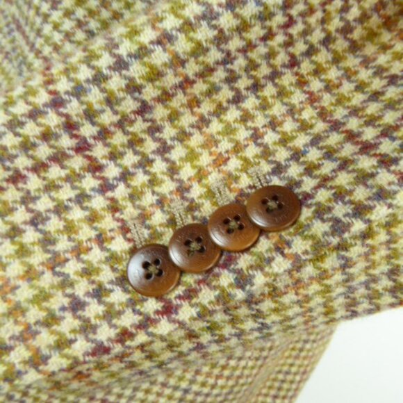 Brooks Brothers Blazer chesterfield houndstooth plaid velvet collar wool 10 - Picture 10 of 10